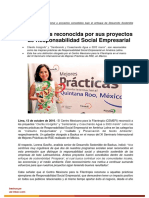 Reconocimiento internacional RSE Backus proyectos sostenibles