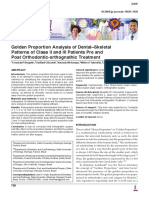 Golden Proportion Analysis of Dental-Skeletal Patterns of Class II and III Patients Pre and Post Orthodontic-Orthognathic Treatment