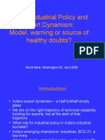 India's Industrial Policy and Export Dynamism: Model, Warning or Source of Healthy Doubts?