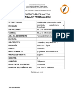 Lenguaje y Programacion I Contenido Programatico UNELLEZ 