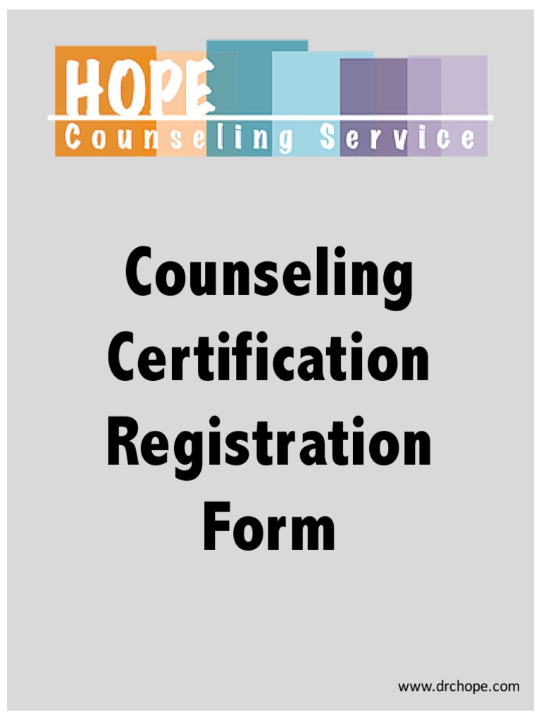 Counseling Certification Registration Form 2.pdf Psychotherapy