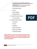 Resume Builder Application Instructions