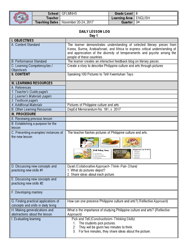 Daily Lesson Plan Format | PDF | Constructivism (Philosophy Of ...