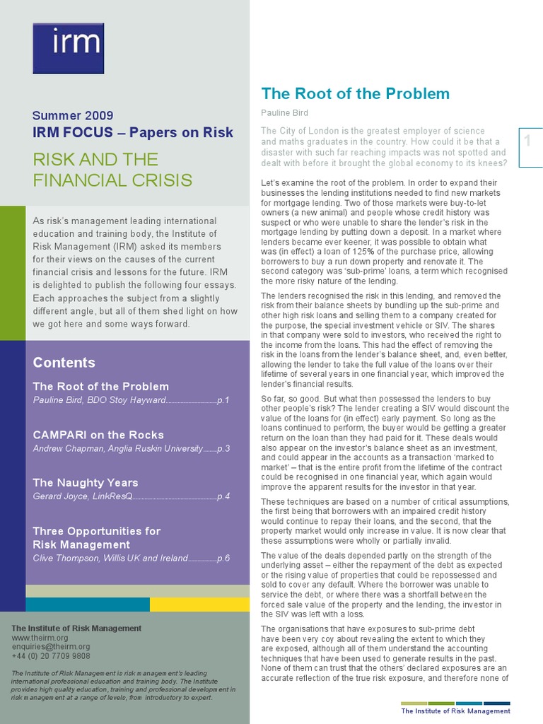 Causes of the Financial Crisis Explained | PDF | Loans | Mortgage Loan