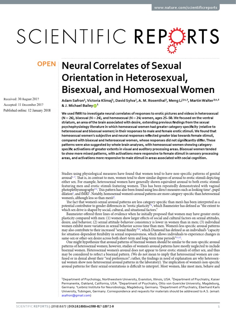 Neural Correlates of Sexual Orientation in Heterosexual, Bisexual, and ...