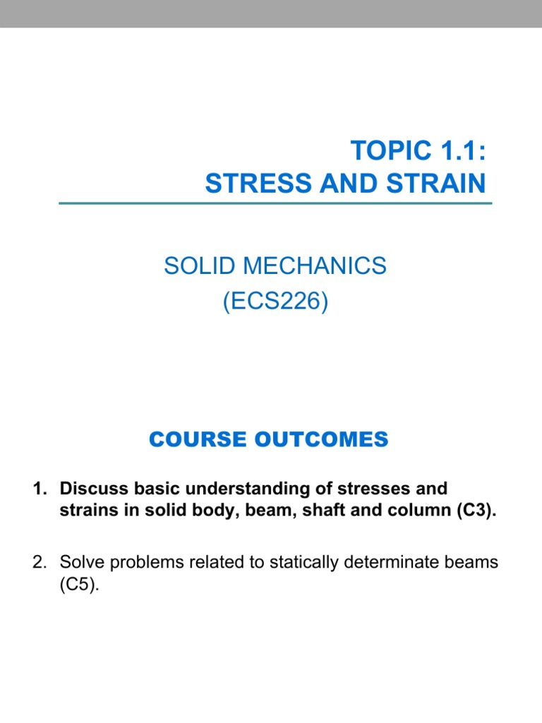 1-Stress and Strain | PDF | Deformation (Mechanics) | Stress (Mechanics)