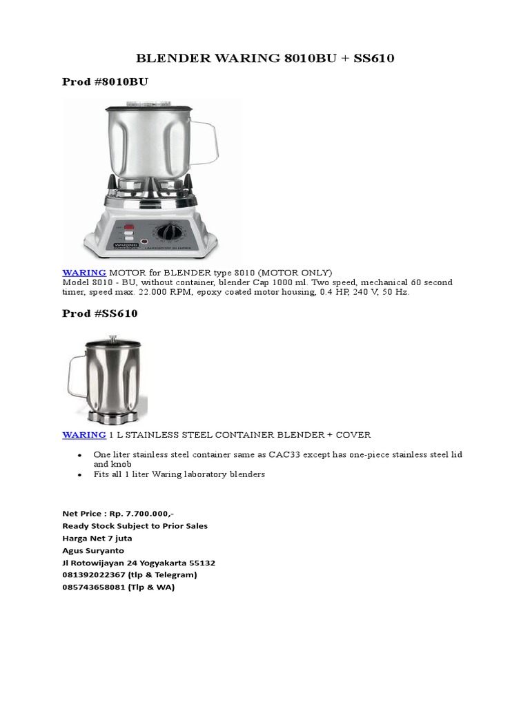 Blender Waring 8010bu Pdf