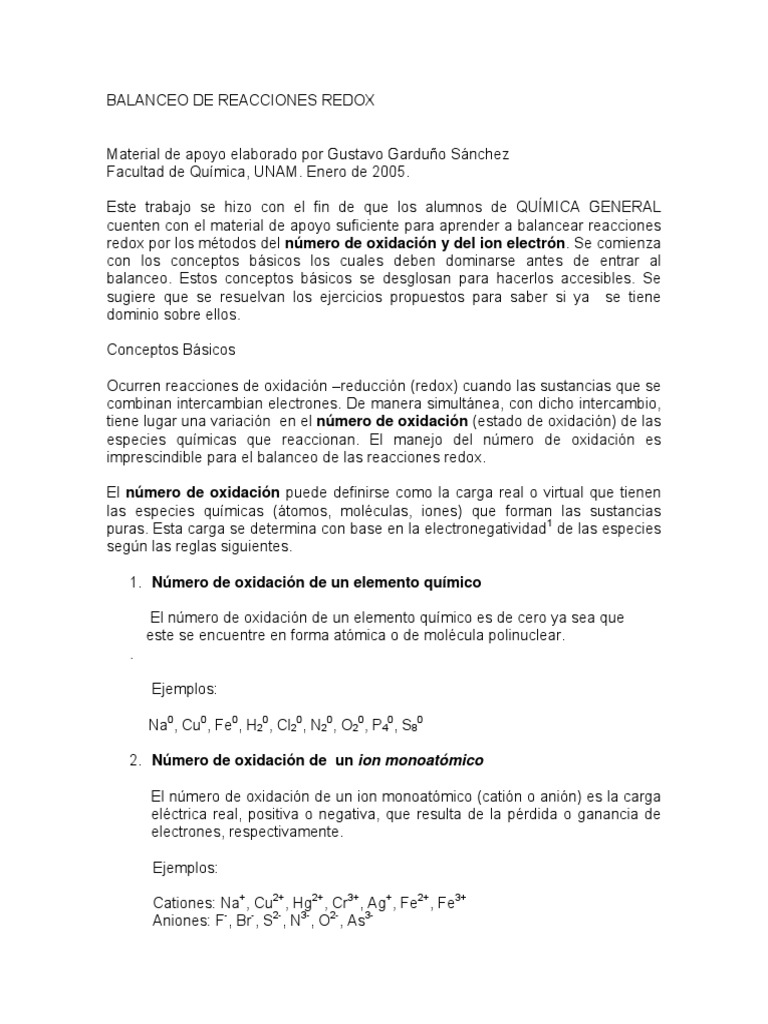 Balanceo Redox 15138 PDF | PDF | Redox | Química Física
