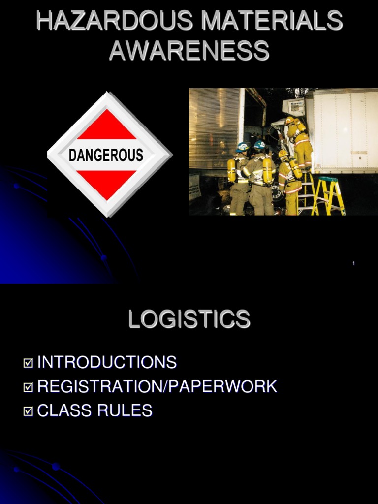 1 Hazardous Materials Awareness | PDF | Dangerous Goods | Explosive ...