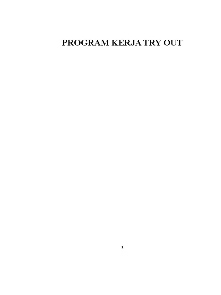 Program Kerja Try Out | PDF | Karier & Perkembangan