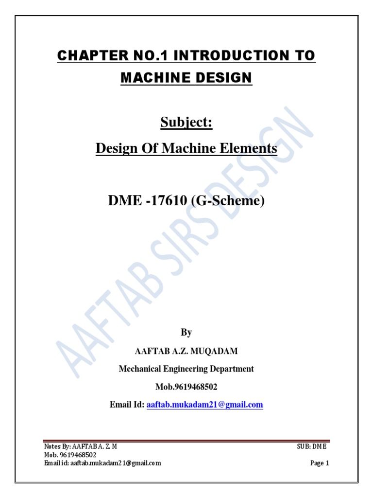 Ch. 1 Introduction To Machine Design Final | PDF | Fracture ...