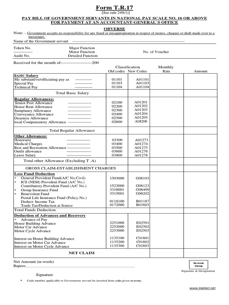 Salary Bill For Gazetted Government Servants | PDF | Cheque | Civil Service
