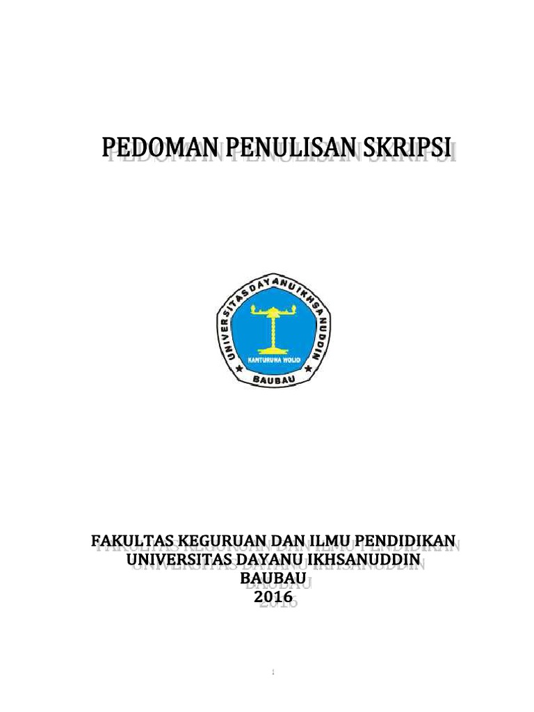 Pedoman Penulisan Skripsi 2016