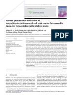 Process performance evaluation of intermittent–continuous stirred tank reactor for anaerobic hydrogen fermentation with kitchen waste