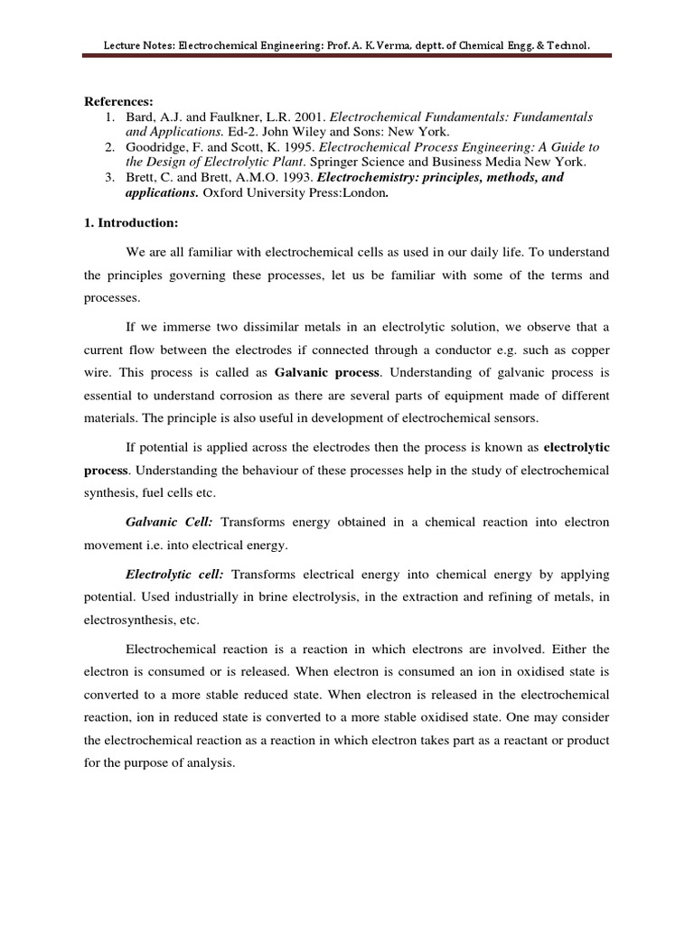 Electrochemical Engineering | PDF | Electrochemistry | Redox