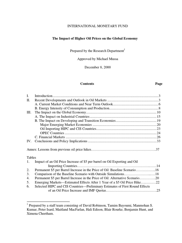 Global Economic Impact of Oil Price Hikes | PDF | Price Of Oil | Petroleum