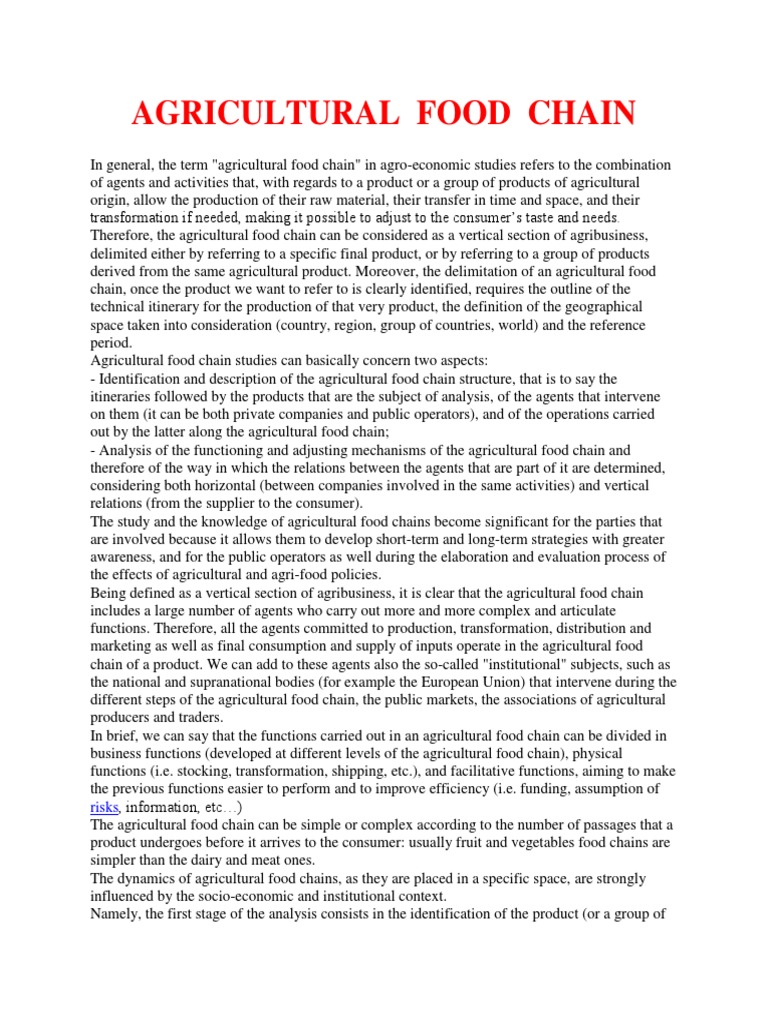 Agricultural Food Chain Biology Diagrams