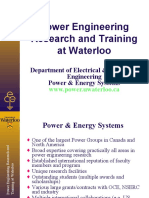 Power Engineering Research and Training at Waterloo