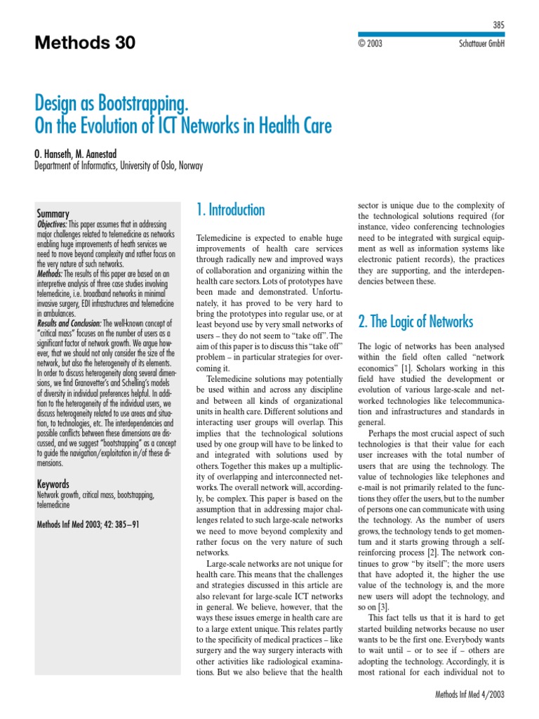 Design As Bootstrapping. On The Evolution of ICT Networks in Health