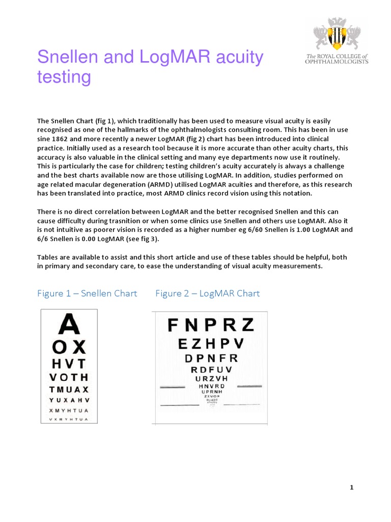 LogMAR Vs Snellen | PDF | Wellness