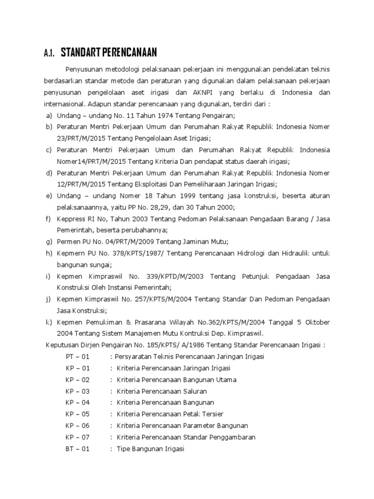 Standart Perencanaan Irigasi | PDF