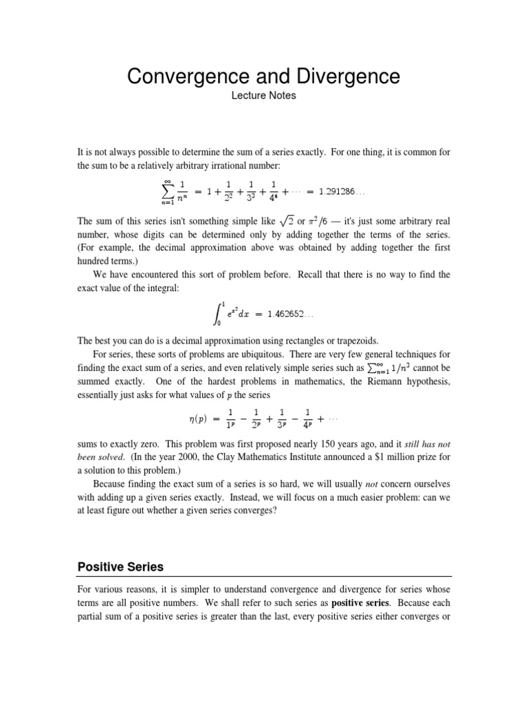 Understanding Series Convergence and Divergence | PDF