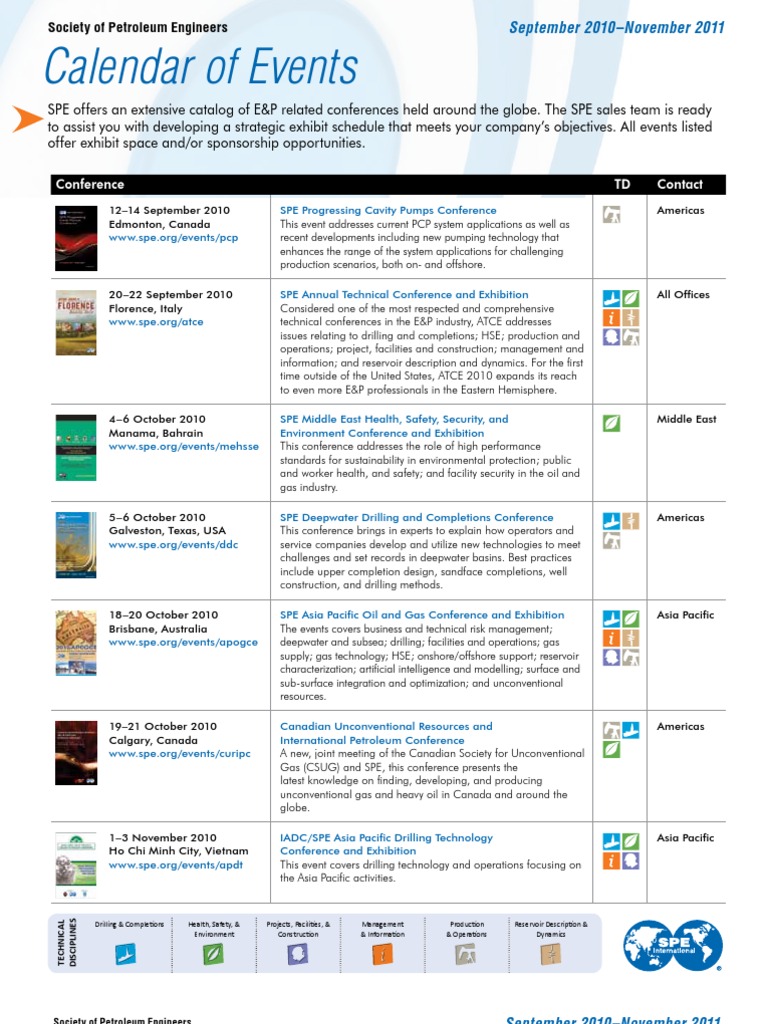 SPE Events Calendar PDF Petroleum Reservoir Petroleum