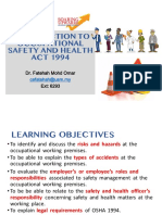 Introduction to Occupational Safety and Health Act 1994