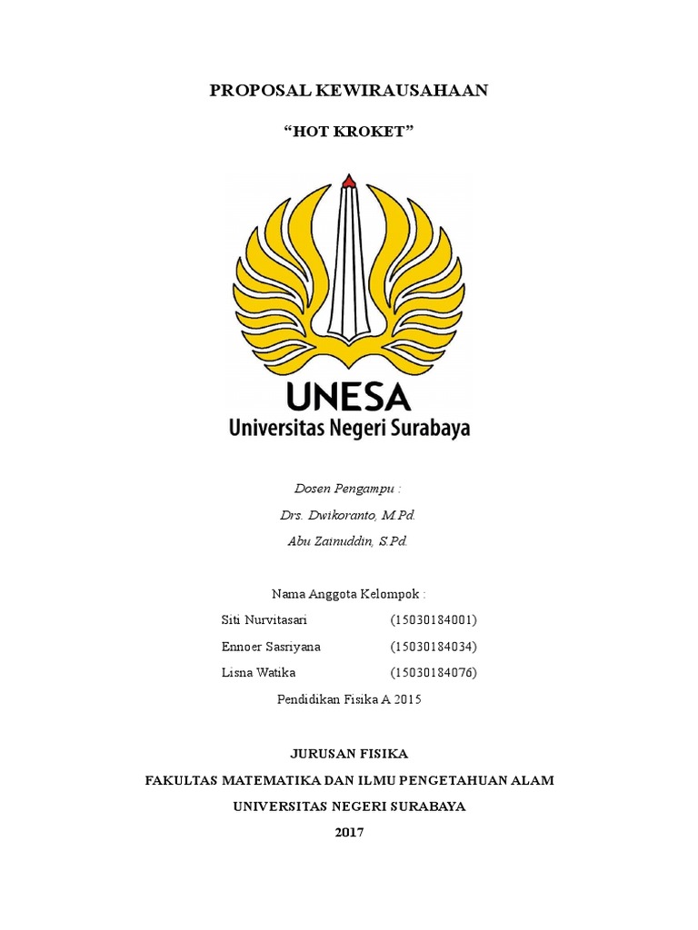 Proposal Kewirausahaan Kroket Bab 1 2 3