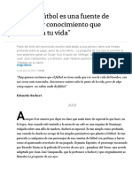 Sacheri - "El Fútbol Es Una Fuente de Experiencia y Conocimiento Que Aplicás A Toda Tu Vida" - LA NACION