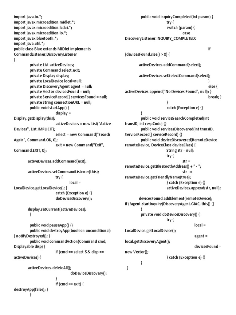 Exp 8 - J2ME Program For Mobile Node Discovery | PDF | Computer ...
