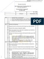 Bachelor of Information Technology (B.Sc. IT) Structural Query Language II November 2007