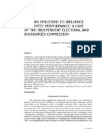 Factors Perceived To Influence Employees' Performance: A Case of The Independent Electoral and Boundaries Commission