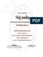 Vicky Sandberg WW Certificate