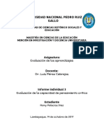 Evaluación de la capacidad de Pensamiento Crítico