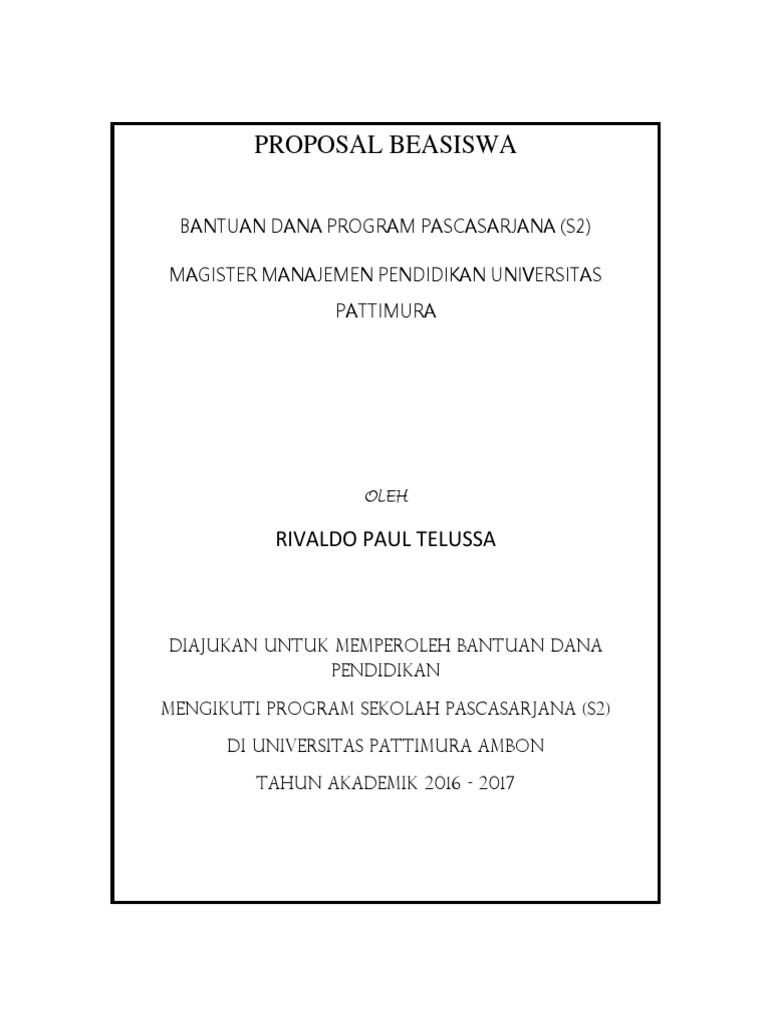 Proposal Bantuan Pendidikan Pdf