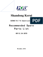 Shandong Kerui DZ585/10.7-S Spare Parts List