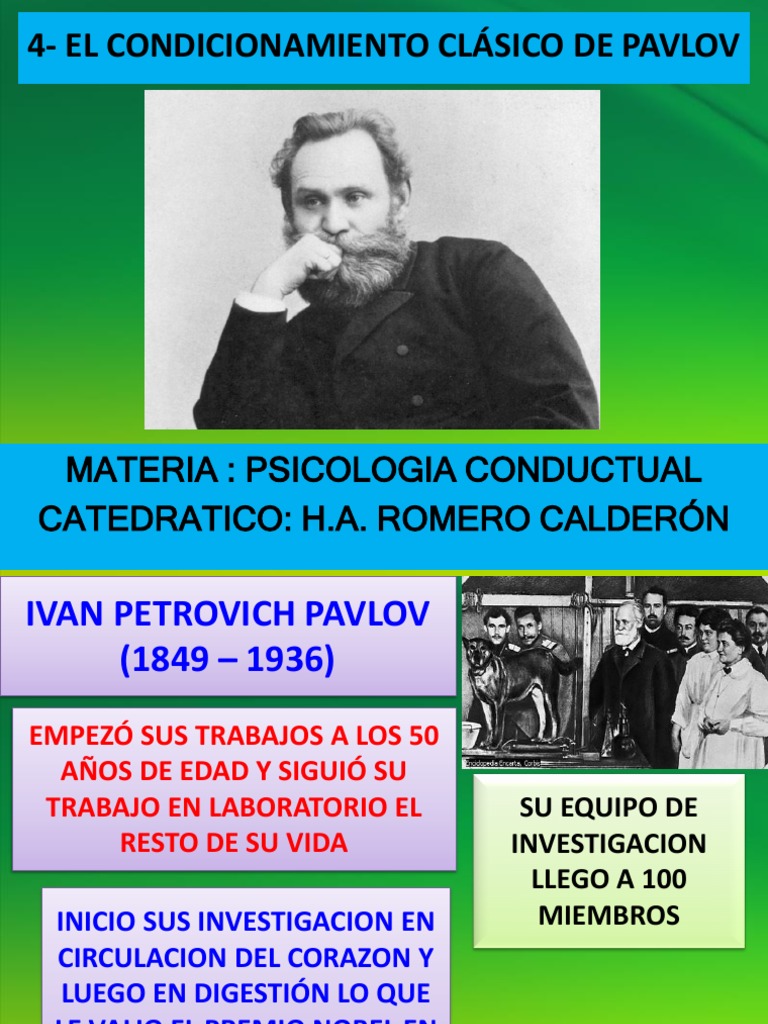 4 - El Condicionamiento Clásico de Pavlov | PDF