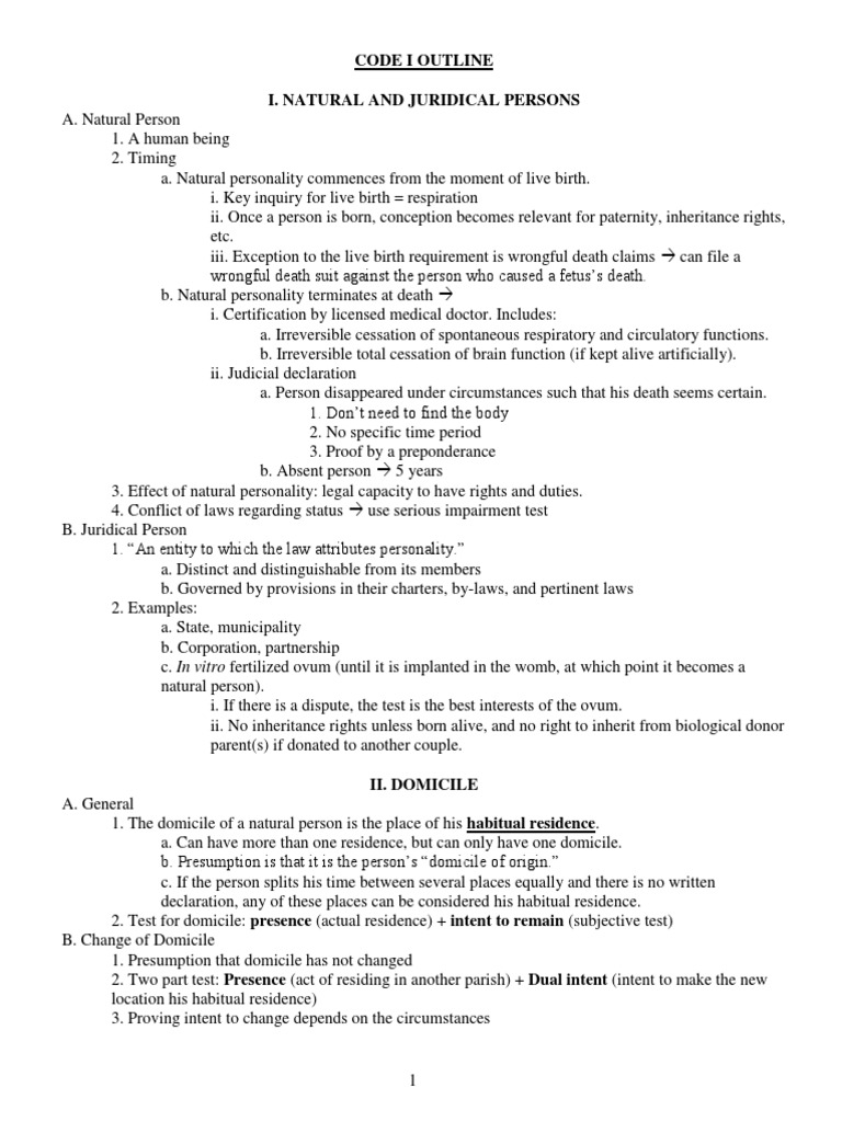 Louisiana Bar CODE I Outline PDF Child Custody Marriage