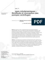 Pompes Rotodynamiques - Similitude Et Conception