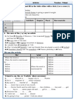 Articles Definite Indefinite Singular Plural Non-Countable A An The