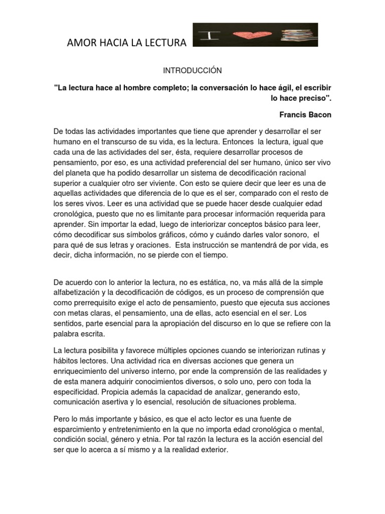 Fomentando el Amor por la Lectura | PDF | Lectura (proceso) | Amor