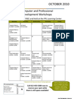 October 2010 Workshops & Newsletter PDF