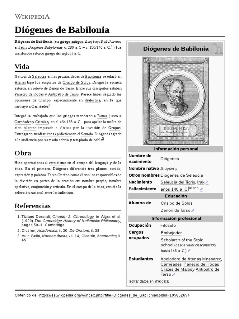 Diógenes de Babilonia PDF Filosofía helenística Filosofía de la