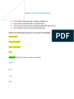 Factoring Trinomials Guided Notes Edsc 304