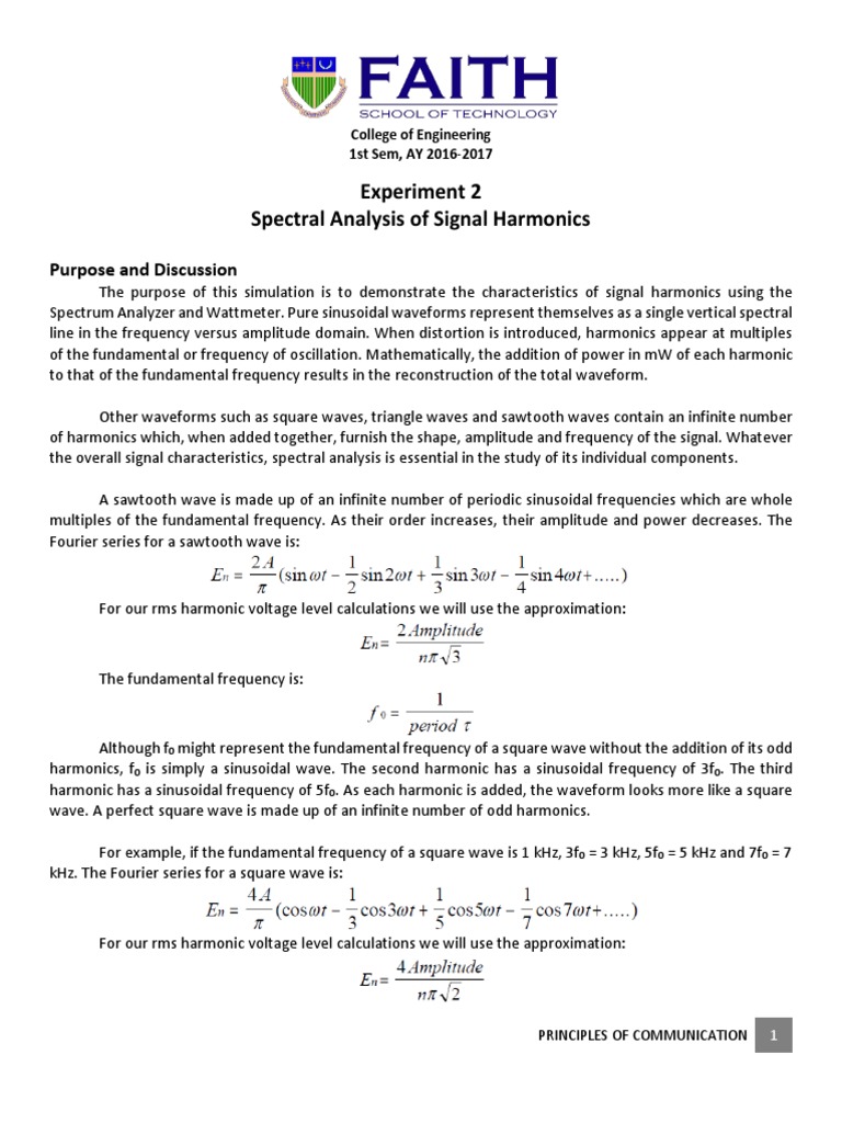 Spectral Analysis of Signal Harmonics | PDF | Amplitude | Spectral Density