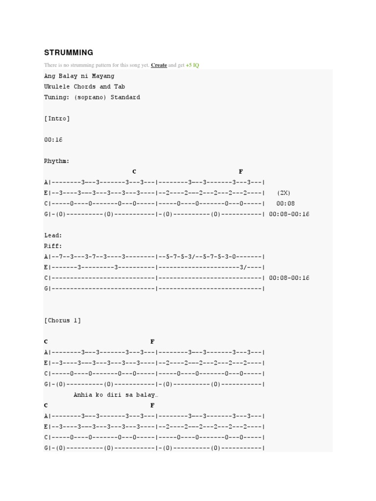Balay Ni Mayang PDF Song Structure Necked Lutes