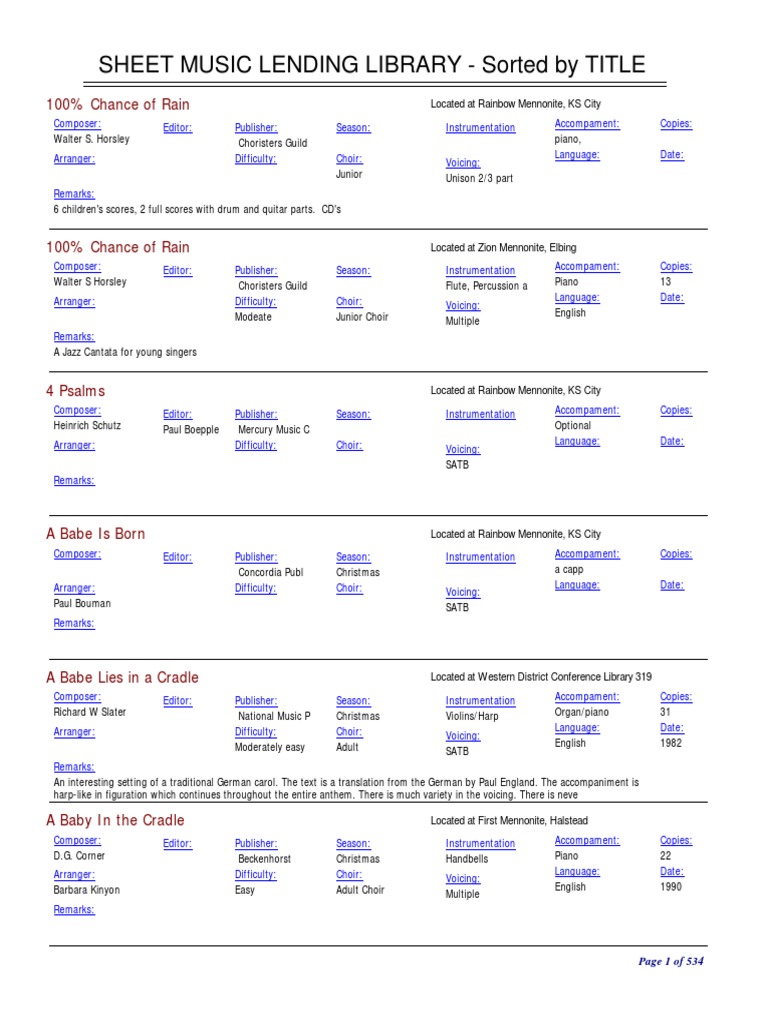 Music Title 2 Choir Sheet Music - 