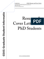 PHD Resume Cover Letters