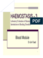 Blood Faed Haemostasis 3 Coagulation Tests Intro To Bleeding Disorders Full PDF